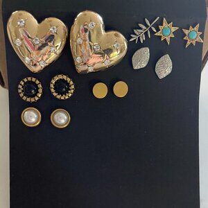 mixed metal post earrings 1/4" - 3/4"